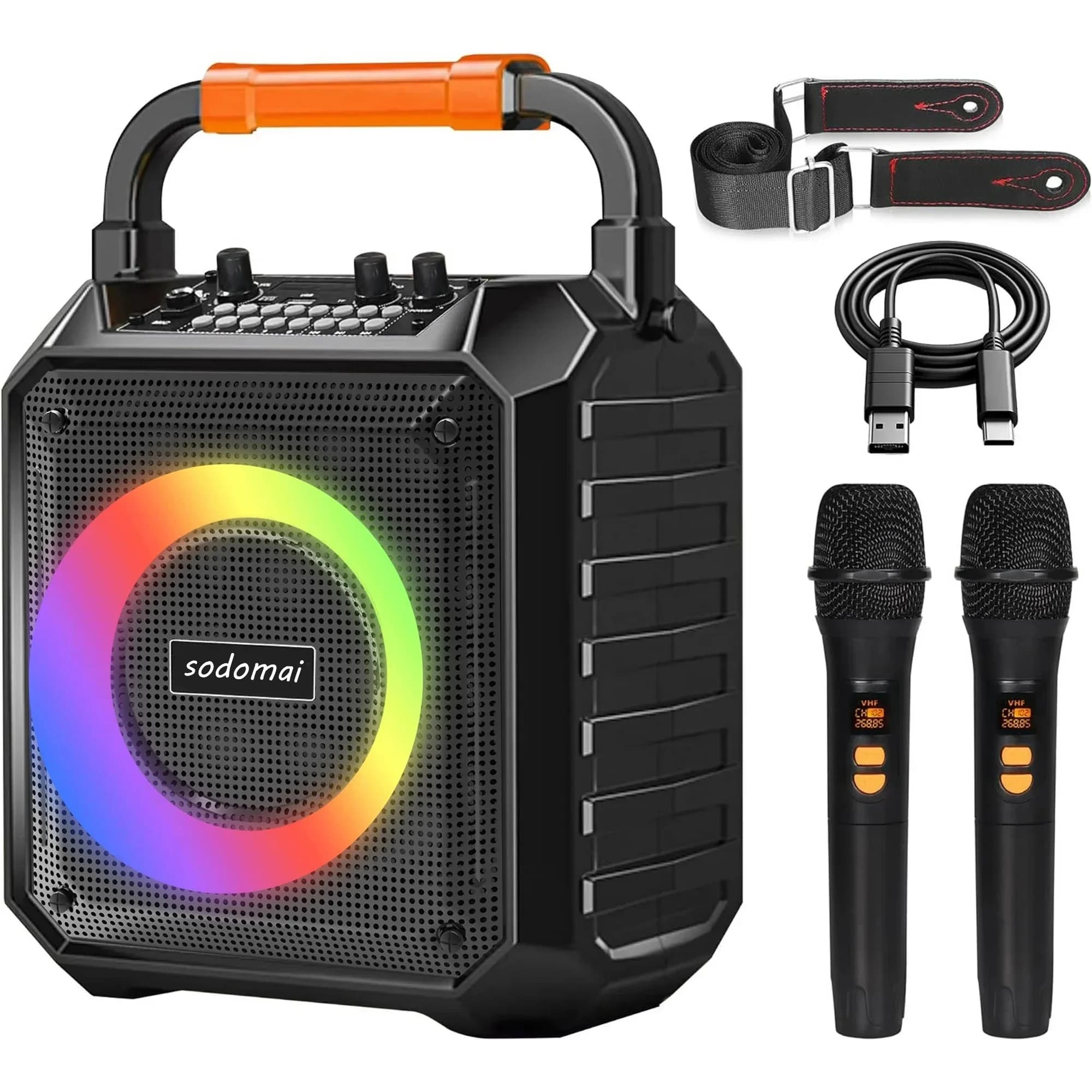 Macchina per Karaoke Bluetooth per adulti e bambini, sistema di altoparlanti Wireless per microfono/PA/TWS, macchina per cantare portatile per PartyBirthda