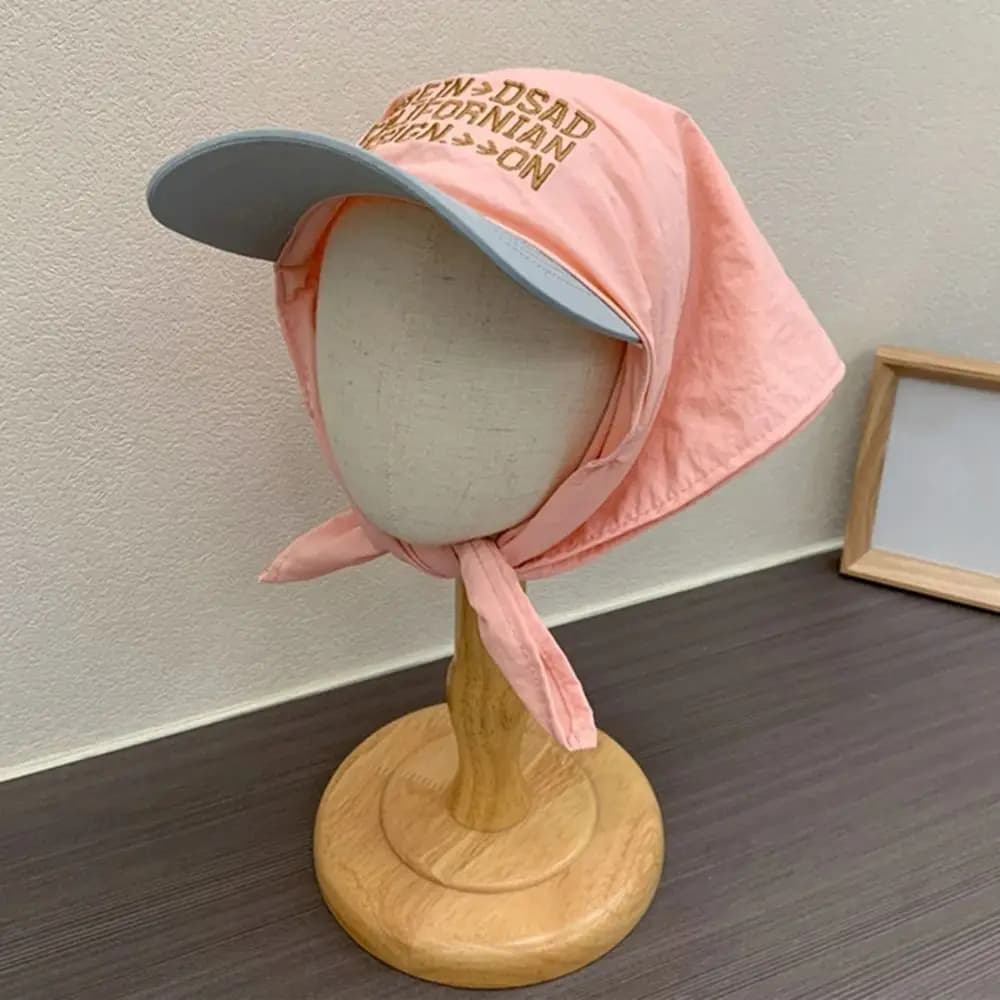 Cotton Korean Headscarf Baseball Hat Breathable Quick Drying Triangle Headscarf Baseball Cap Sweet Color Block
