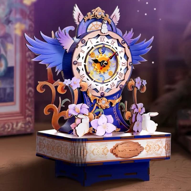 Fai da te Dream Fantasy Orologio Carillon Kit di costruzione di modelli in legno Puzzle 3D assemblati Può spostare per i regali degli amici Decorazioni per la casa