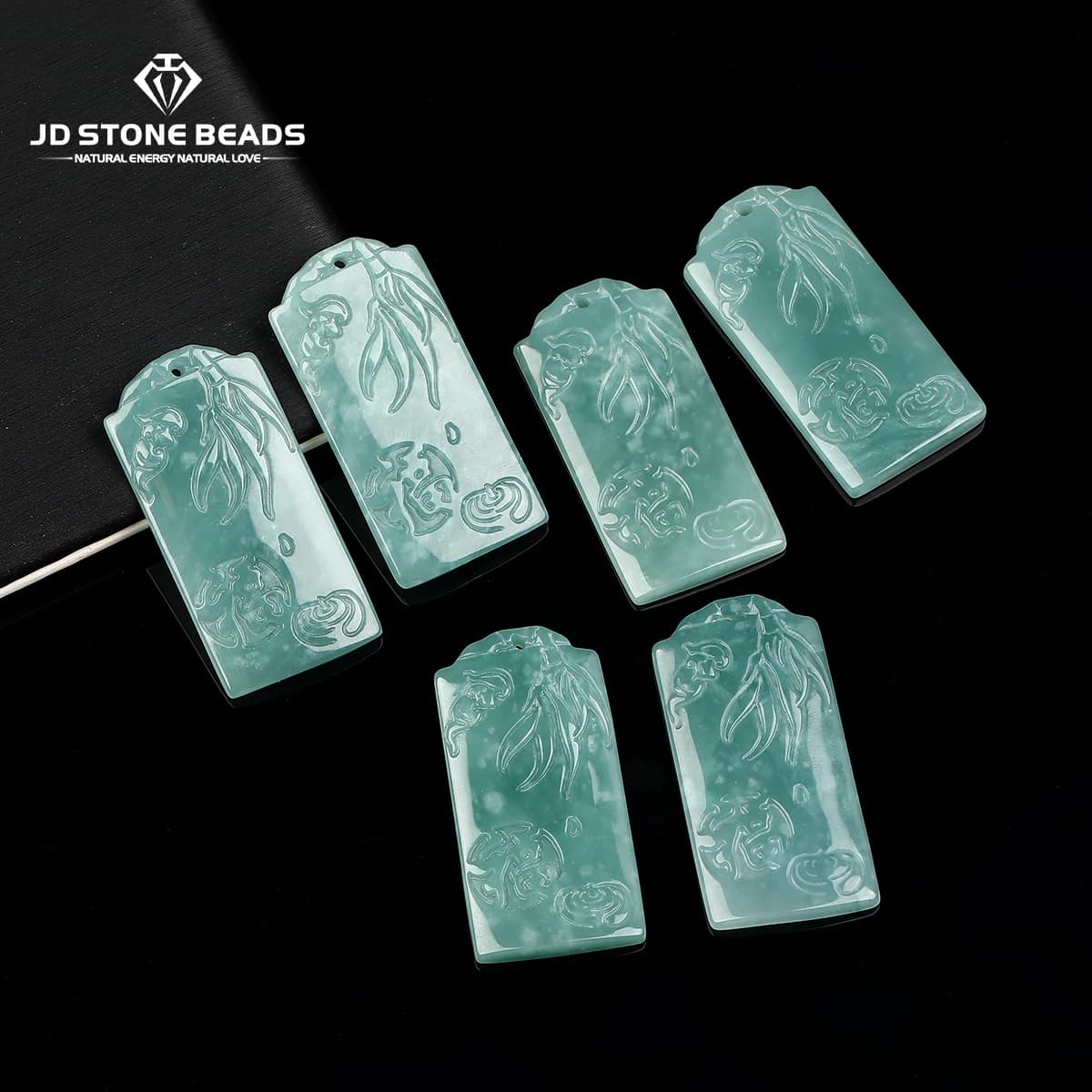 1 pezzo di pietra naturale Guatemala giadeite modello intagliato ciondolo perlina con foro per creazione di gioielli accessori per ciondoli collana fai da te