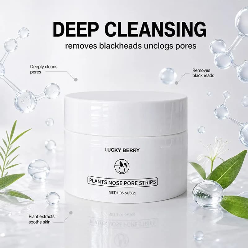 White Clay Deep Cleansing Nose Mask – Peel-Off Pore Purifying Mask for T-Zone, Oil Control Blackhead Care,Gentle Skin Clarifying