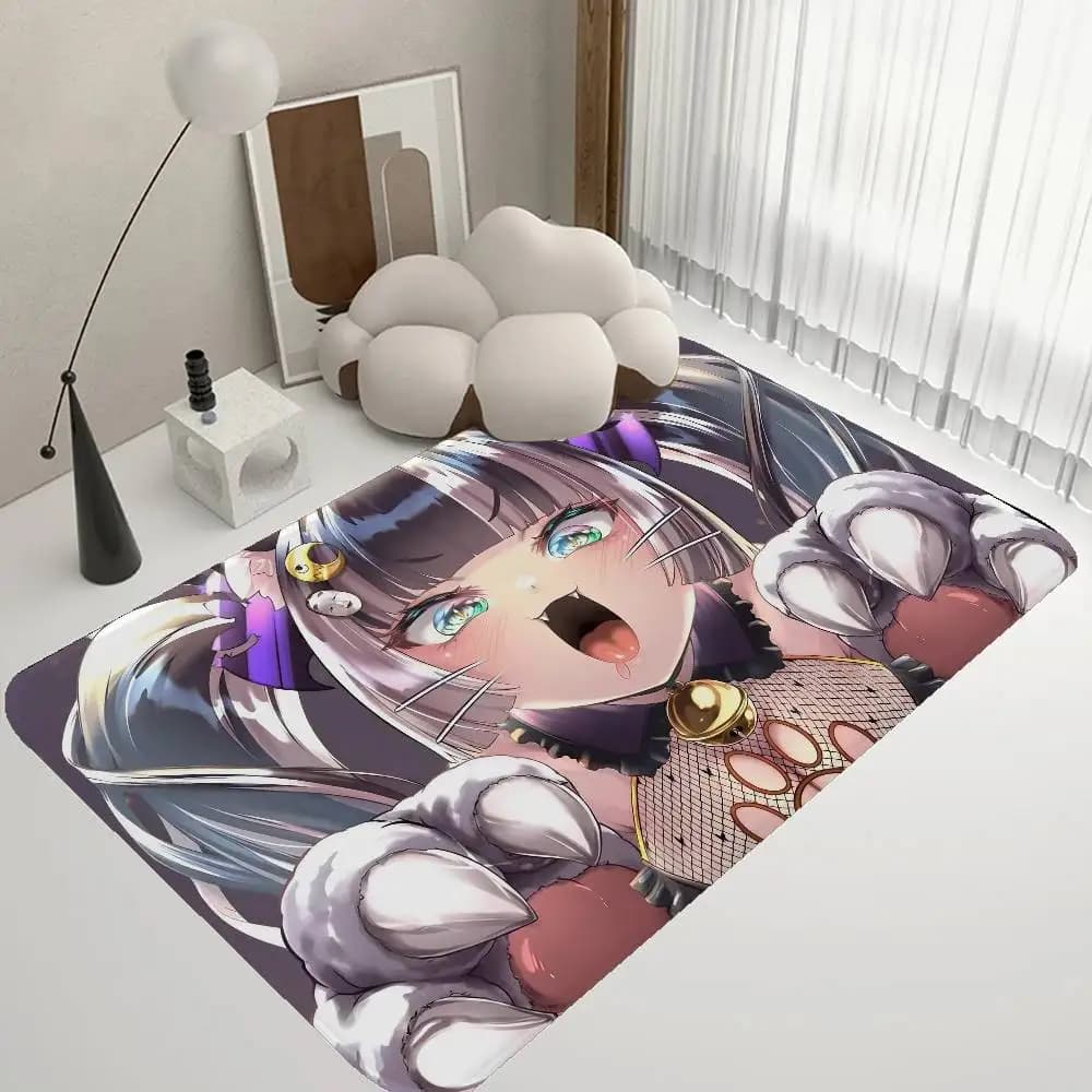 Tappetino da Pavimento Anime Virtual Ido Juufuutei Raden, Stile INS, Morbido Tappeto per Camera da Letto, Lavanderia, Antiscivolo, Tappeto per Comodino