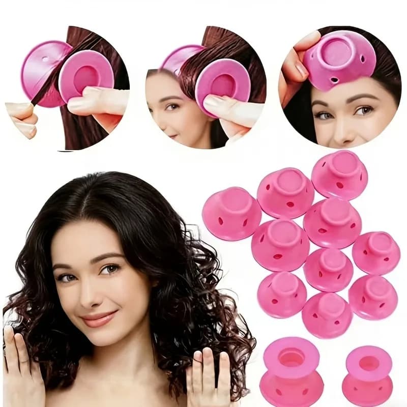 Set of 14 curlers for hair without heat, suitable for all types of hair, manual mushroom-shaped curlers - curlers for styling without heat.