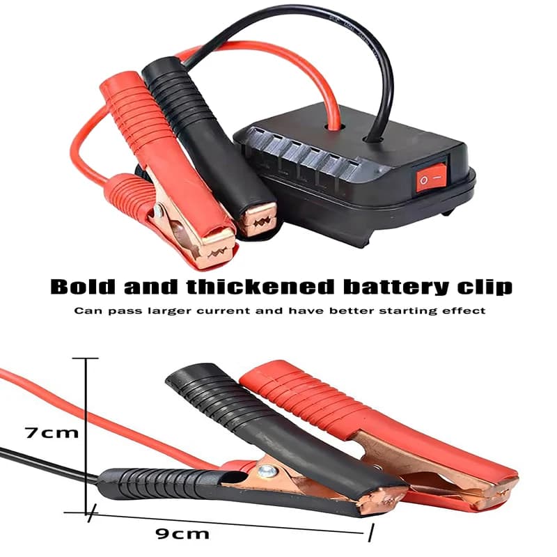 Convertitore Caricabatterie per Auto con Clip, Avviatore d'Emergenza per Batterie al Litio, Cavo Adattatore per Makita, Strumenti Fai-da-Te per Alimentazione di Emergenza