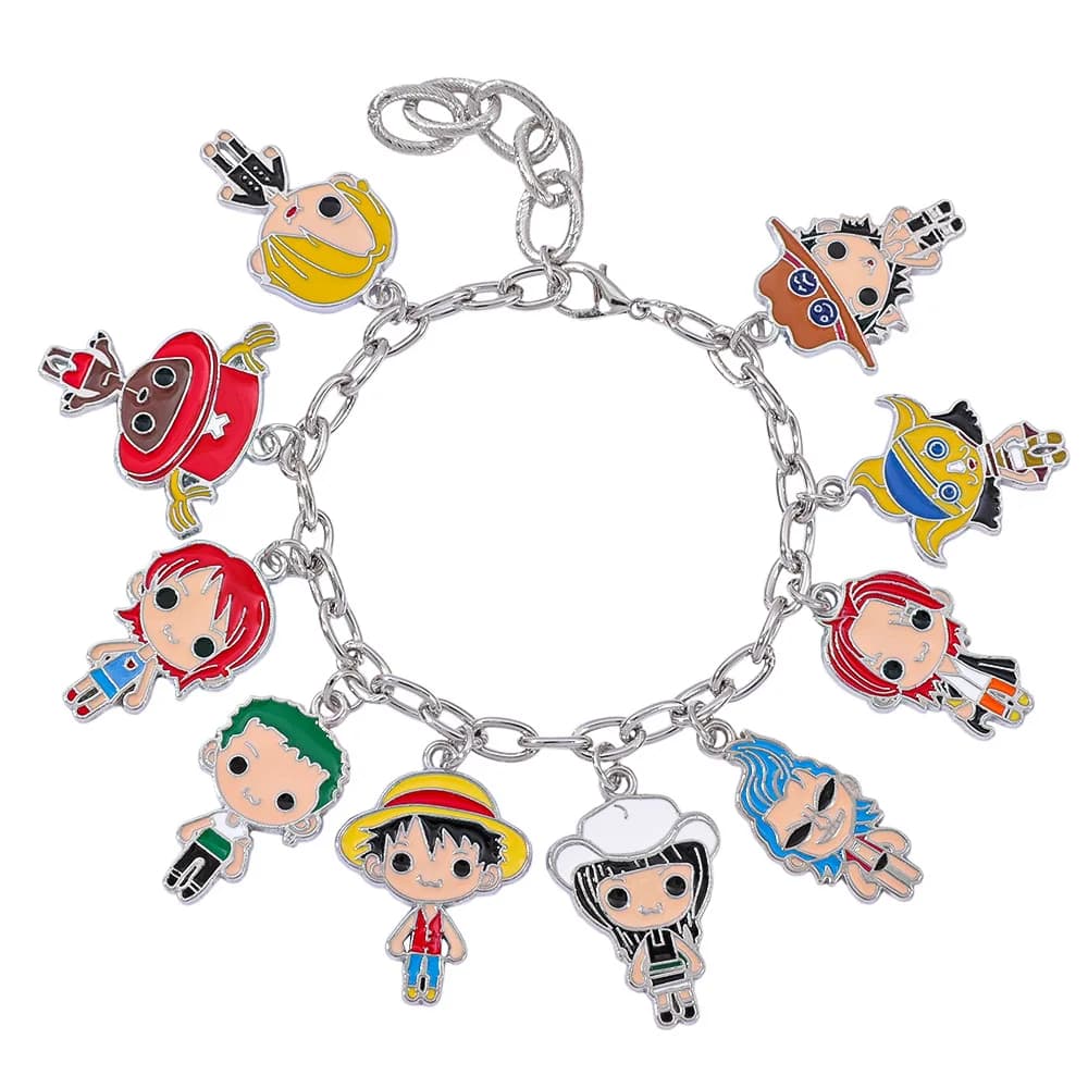 Anime One Piece Character Series Metal Enamel Pendant Bracelet Fans Collectibles Accessories Jewelry Gifts