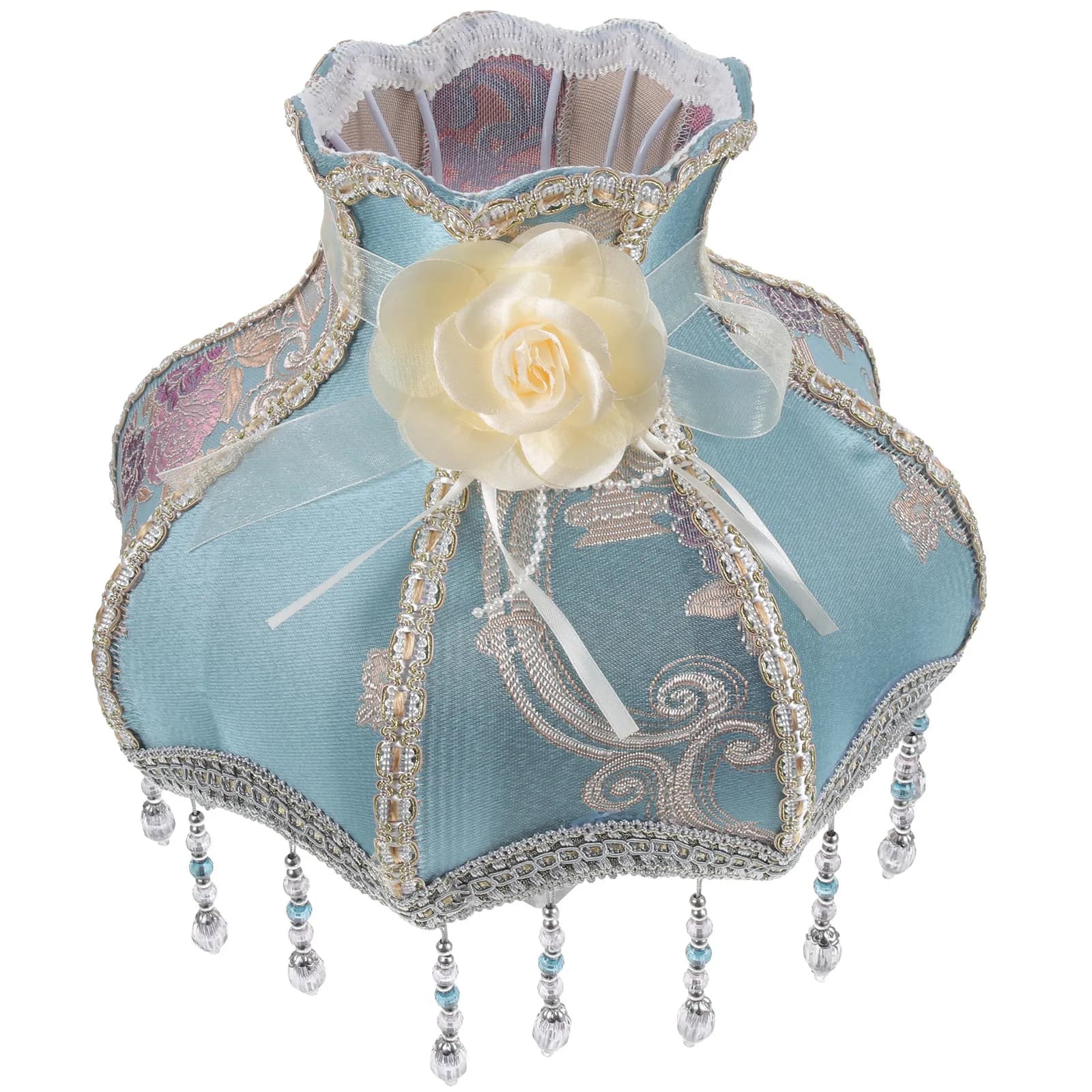 Paralume Decorativo Vintage in Tessuto Floreale, Grande Copertura a Cupola per Lampada da Tavolo, Scrivania, Comodino, Ricambio Stile Europeo