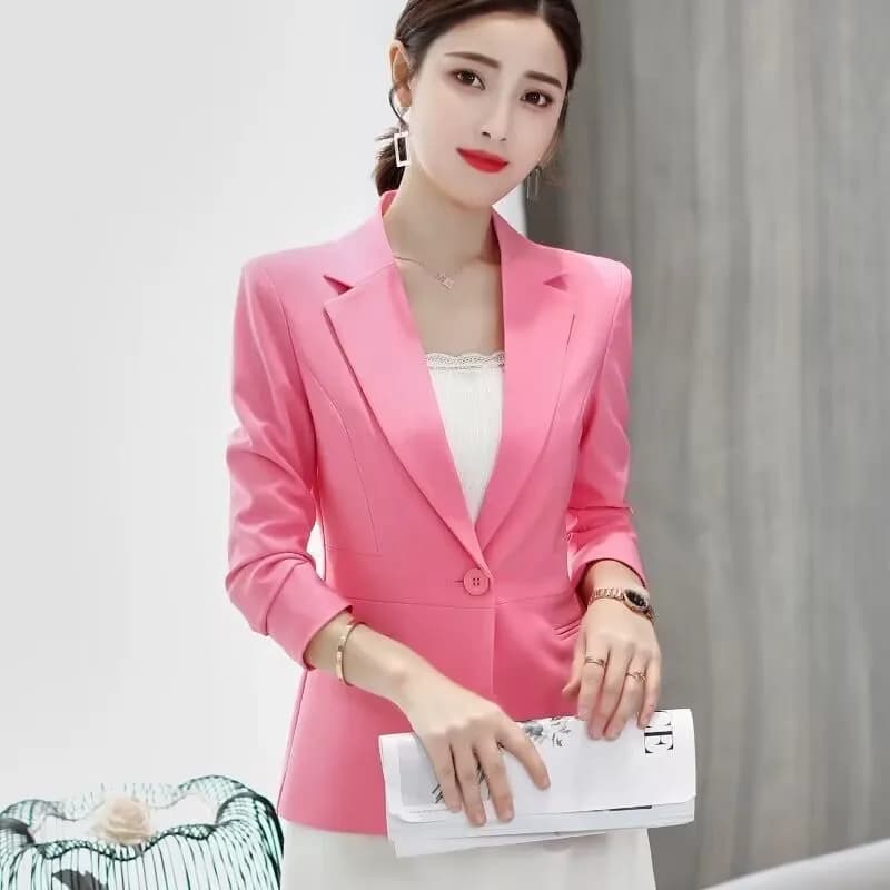 Nuova primavera autunno casual tutto abbinato manica lunga moda giacca casual giacca femminile donna cappotto con un bottone blazer da donna