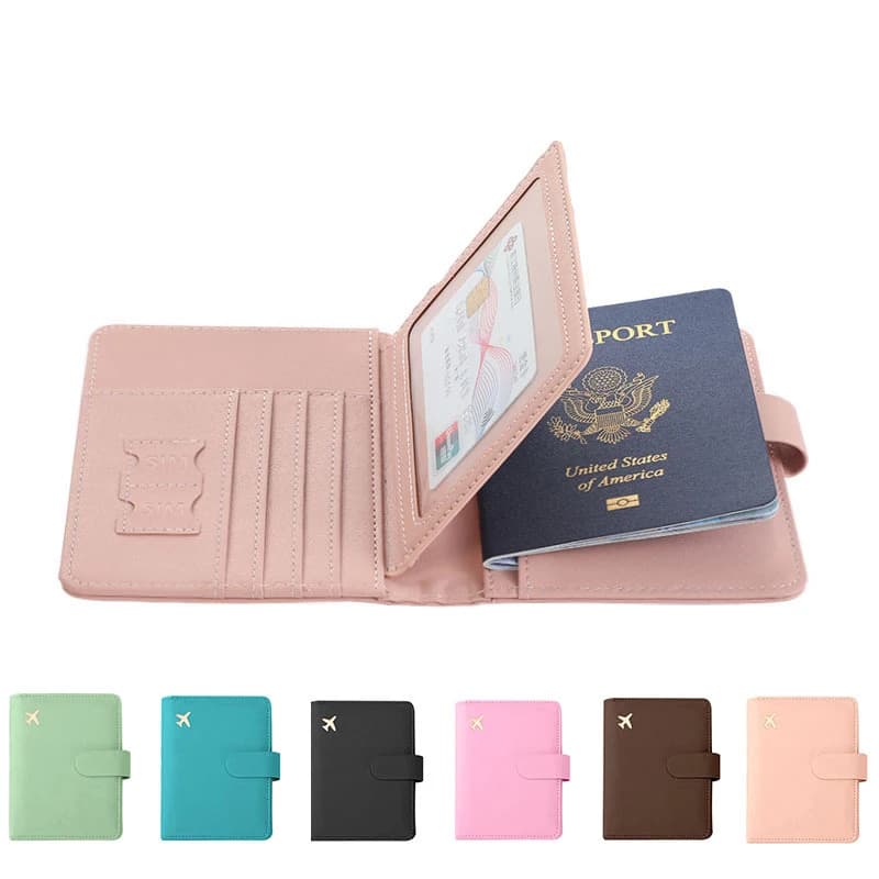 Portafoglio multifunzionale per custodia per passaporto custodia protettiva in pelle multistrato per documenti Clip portatile per la conservazione del passaporto
