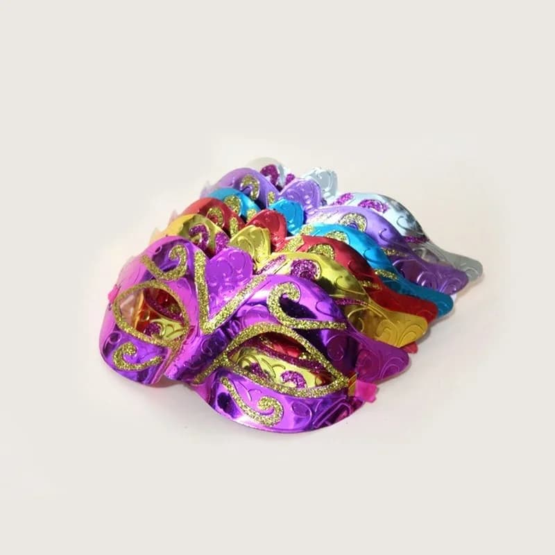 12 pezzi maschera placcata oro trucco matrimonio palla carnevale adulti e bambini giocano oggetti di scena misteriosi festa compleanno matrimonio di Halloween