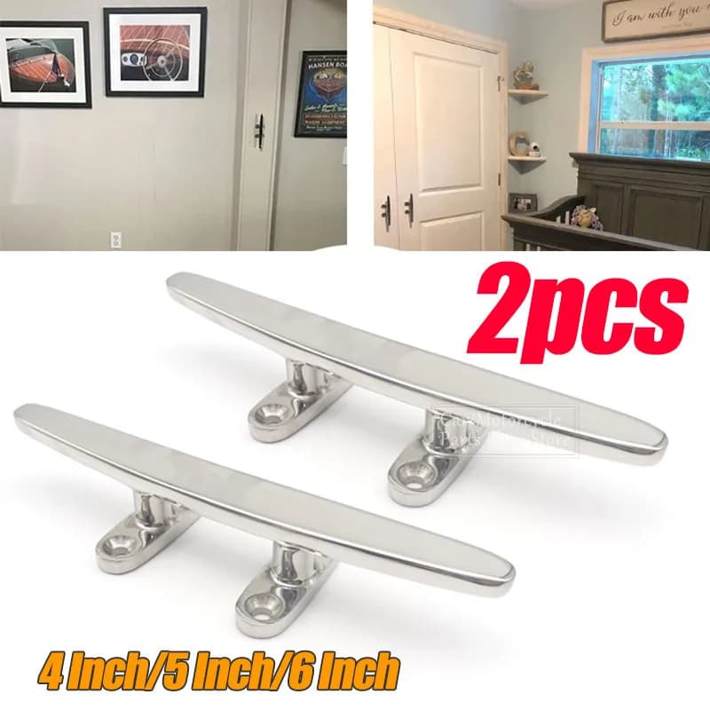 2pcs 4/5/6 pollici Marine Boat Cleat Boat Grab Handle 316 in acciaio inox barche Deck Dock Rope Cleat Hardware per Yacht marini