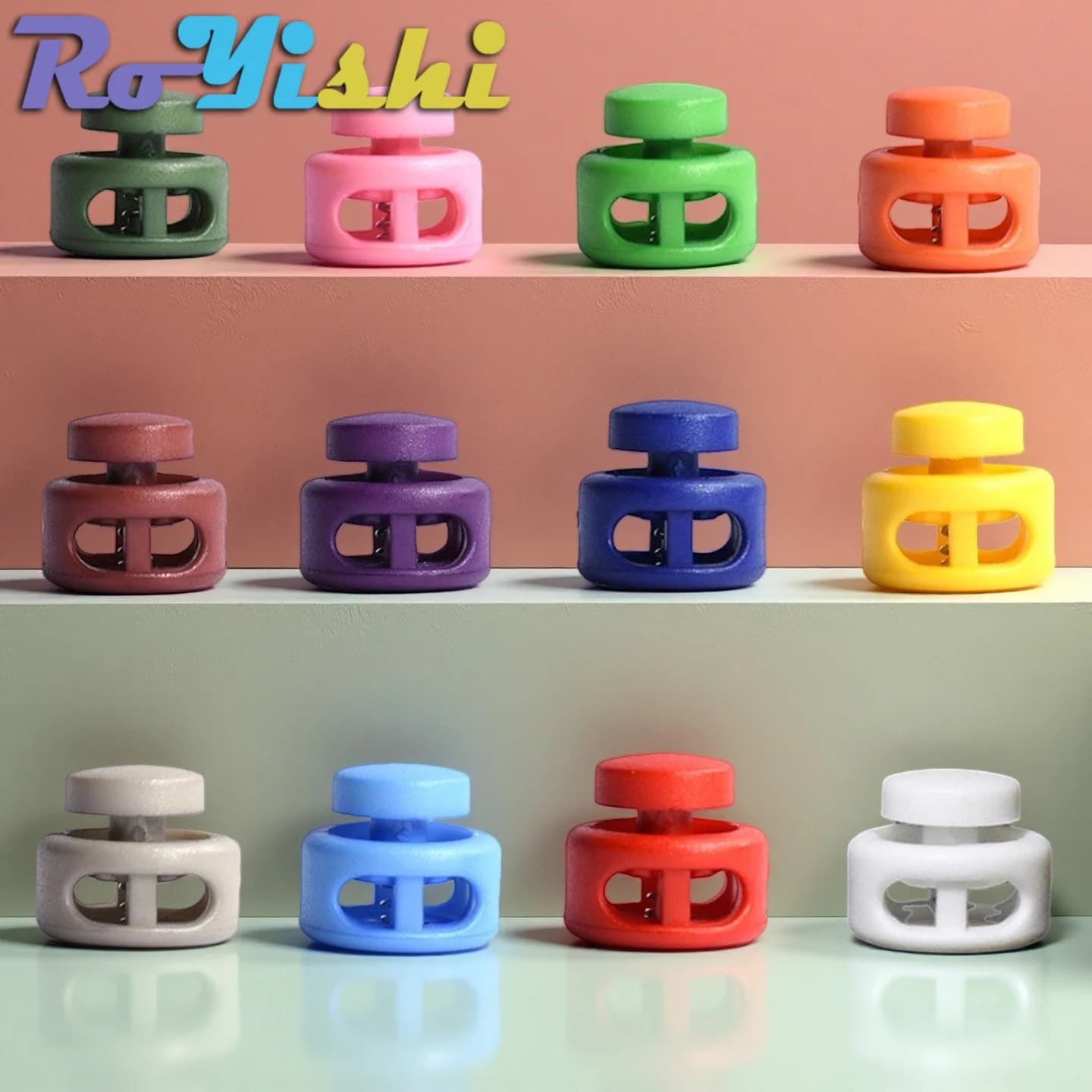 13-1000 Pcs/Pack Plastic Cord Lock Stopper Toggle Clip for Drawstring Elastic Lanyard Paracord Rope Garment Bag Accessories