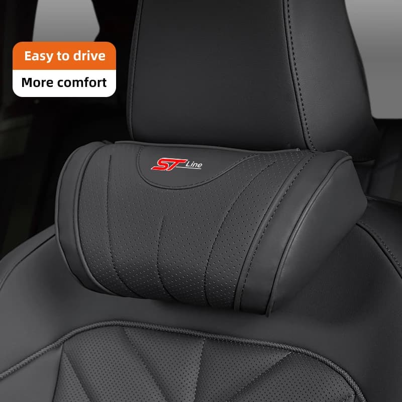 Ford Car Neck Pillow Leather Breathable Soft Headrest Accessories For Focus Fiesta Mondeo Explorer Transit Ranger Escape Puma ST