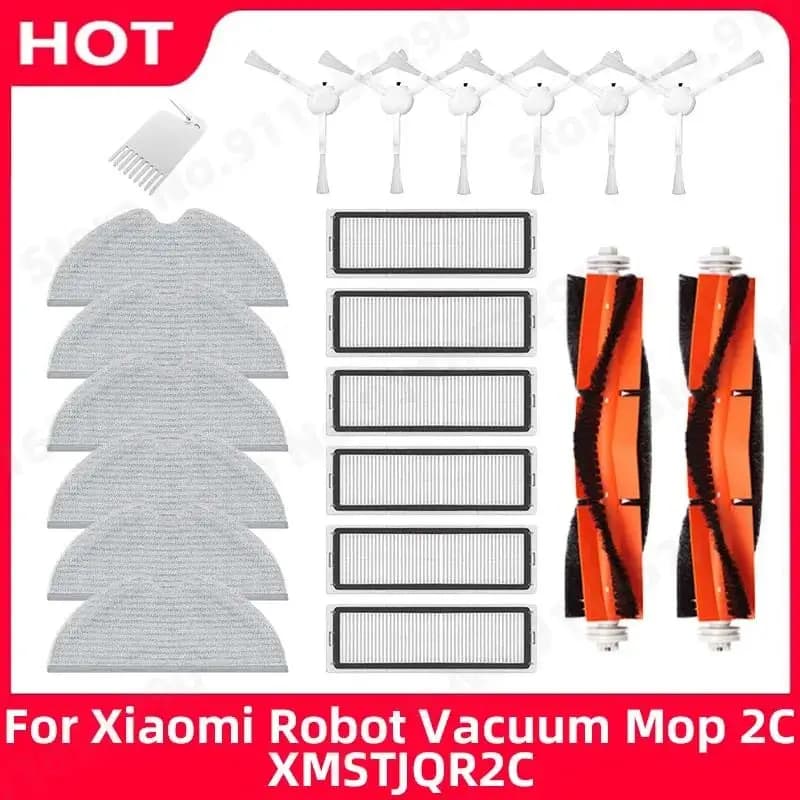 Spazzola laterale principale Filtro Mop Panno Pezzi di ricambio per Xiaomi Mi Robot Aspirapolvere Mop 2C STYTJ03ZHM Mijia Robot Aspirapolvere Accessori