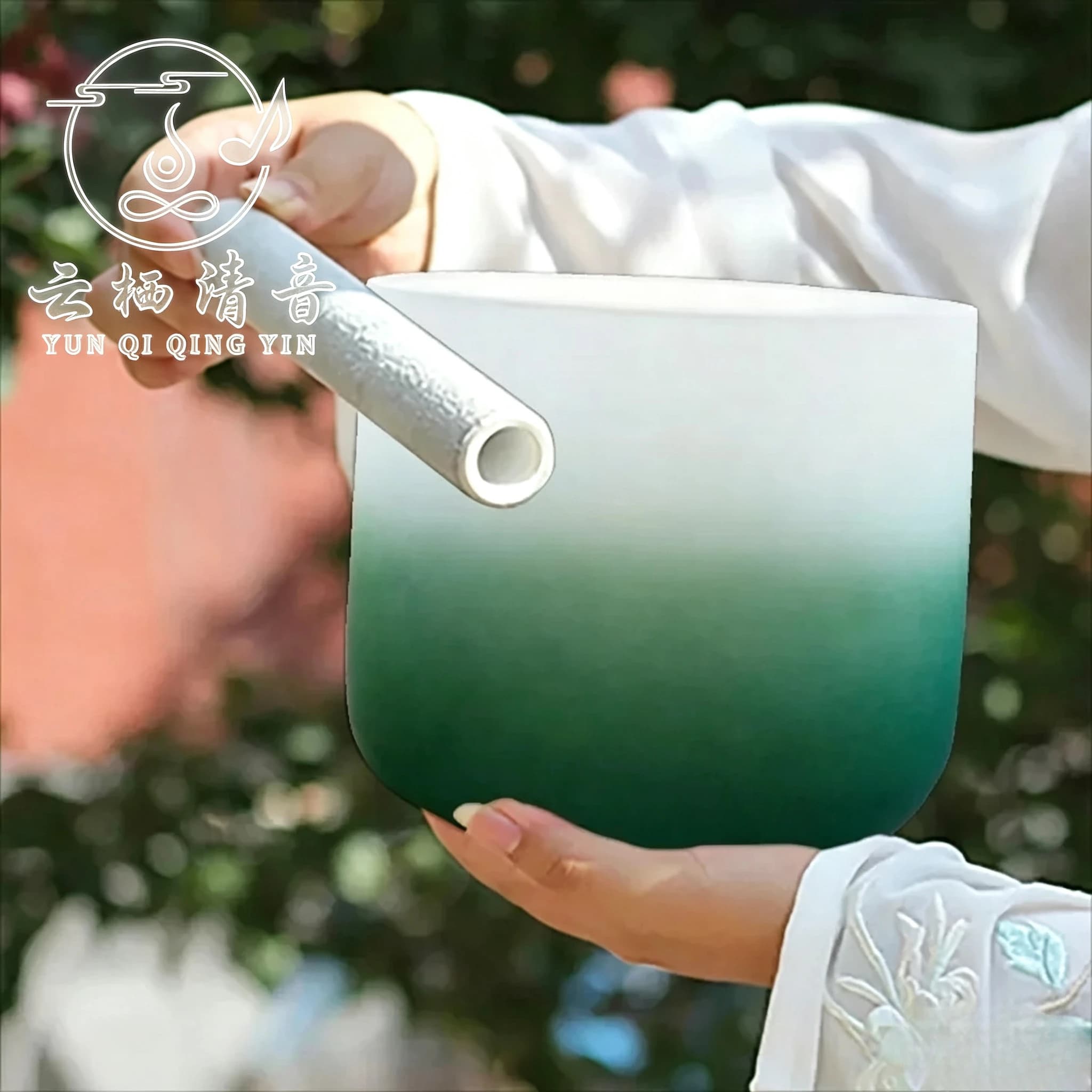 YUN QI QING YIN Gradient Crystal Singing Bowl Buddha Yoga Ear Cleansing Meditation Bowl Stress Reduction Relax Percussion Sound Healing Instrument