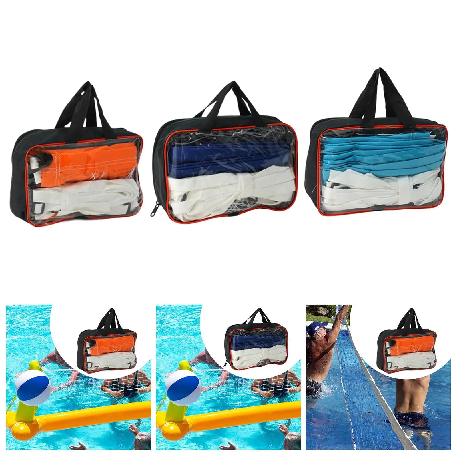 Pool Volleyball Net Easy Setup 4.6MX0.9M Volley Ball Net with Storage Bag for Backyard Swimming Pool Outdoor