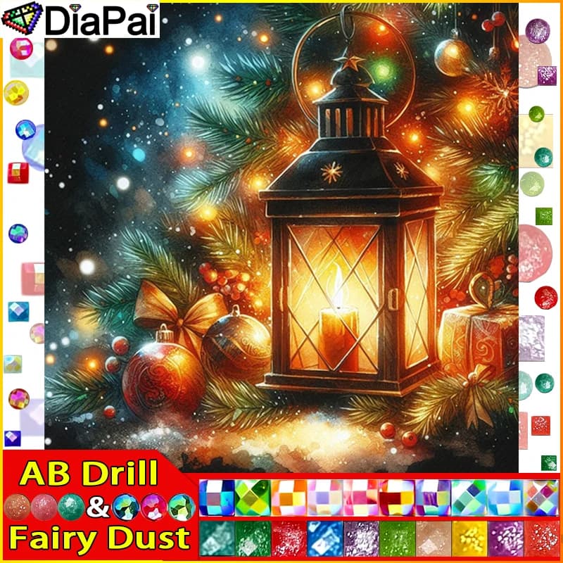 DIAPAI Fata Polvere AB 5D Pittura Diamante Fai Da Te Punto Croce "Albero di Luce di Strada" Decorazioni Per La Casa Pieno di Strass Intarsio Diamante Ricamo