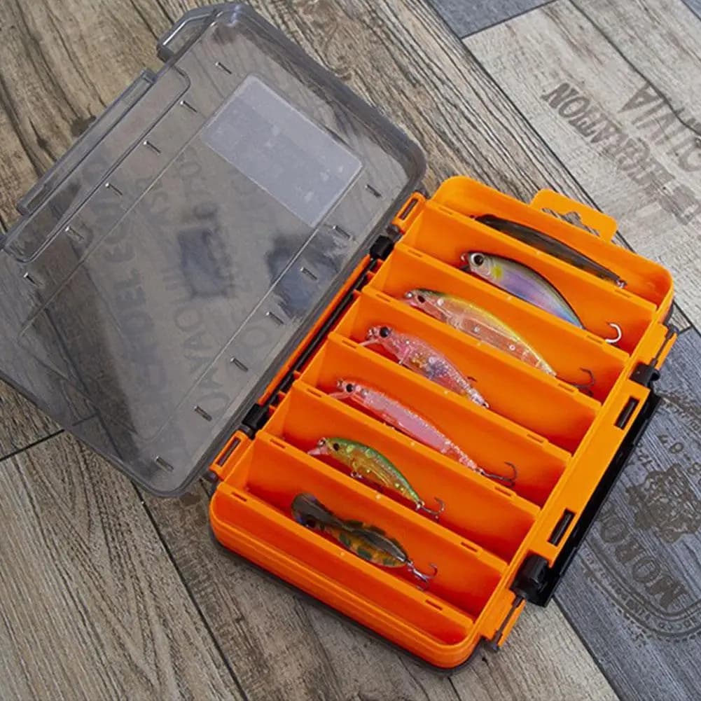 Fishing equipment box bait box 14 compartments Open double-sided case bait container Tool accessories Fishing tool set