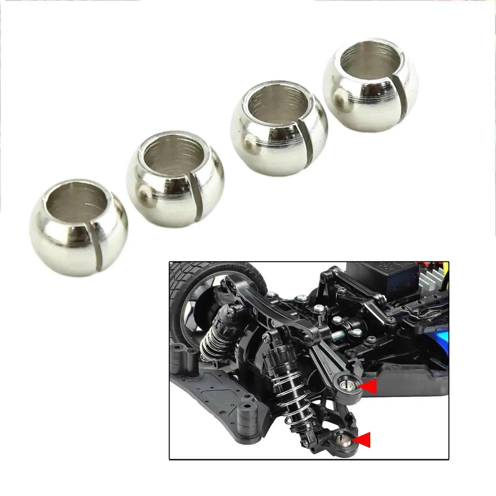 4PCS Sfera A Bassa Attrito Parti Durevoli per TT02 1:10 RC Auto Modifica FAI DA TE Sostituisce Hobby Giocattolo Giocattolo di Controllo Remoto