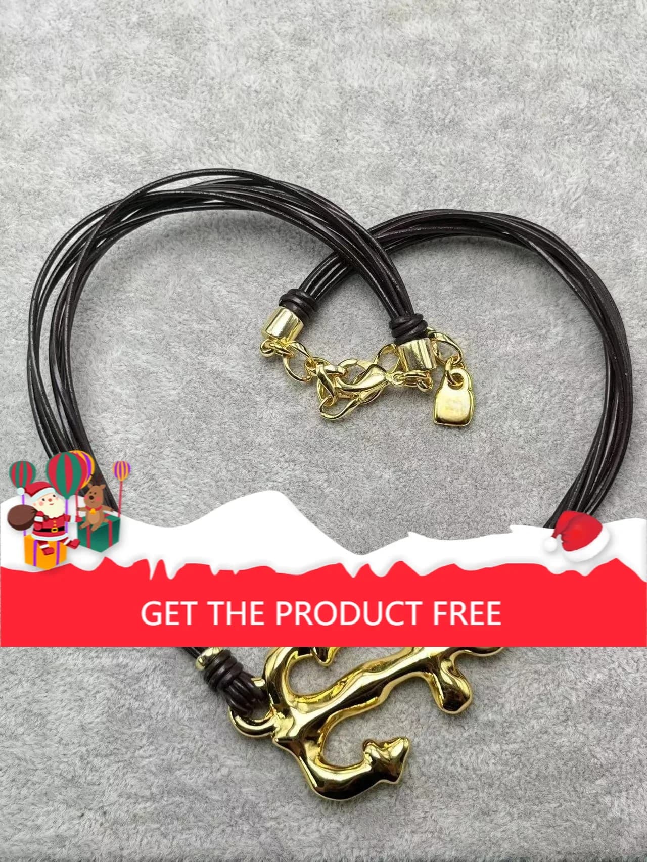 HOT Collana in corda di cuoio con ancoraggio per barca in oro ad alta estetica europea e americana per gioielli da donna
