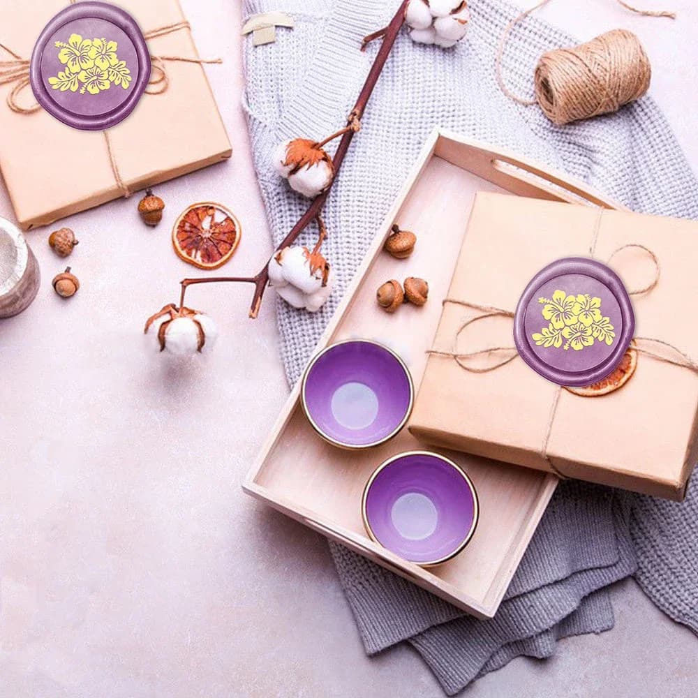 Sigillo di cera rotondo rimovibile con testa in ottone, farfalla a mano, modelli di fiori per decorare regali, buste, sacchetti di vino, feste di compleanno