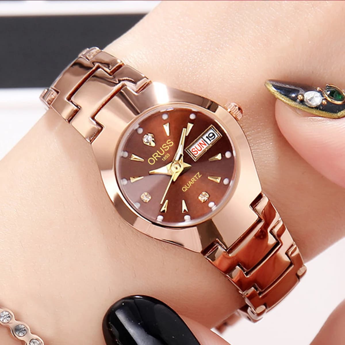ORUSS Men's Watch Waterproof Men's Fashion Men's Quartz Watches Women's Watch Week Date Men's Watch Gift