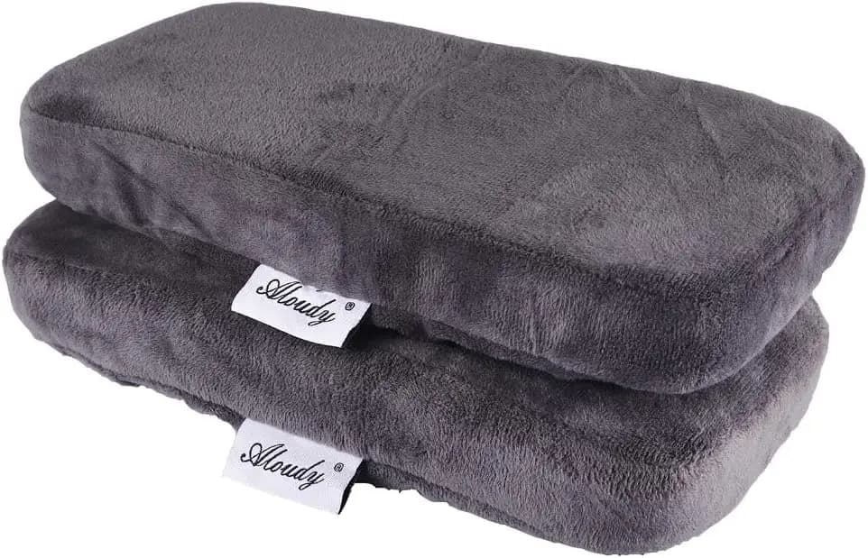 Cuscinetti ergonomici per braccioli in memory foam per sedie da ufficio e da gaming, set di 2 in grigio