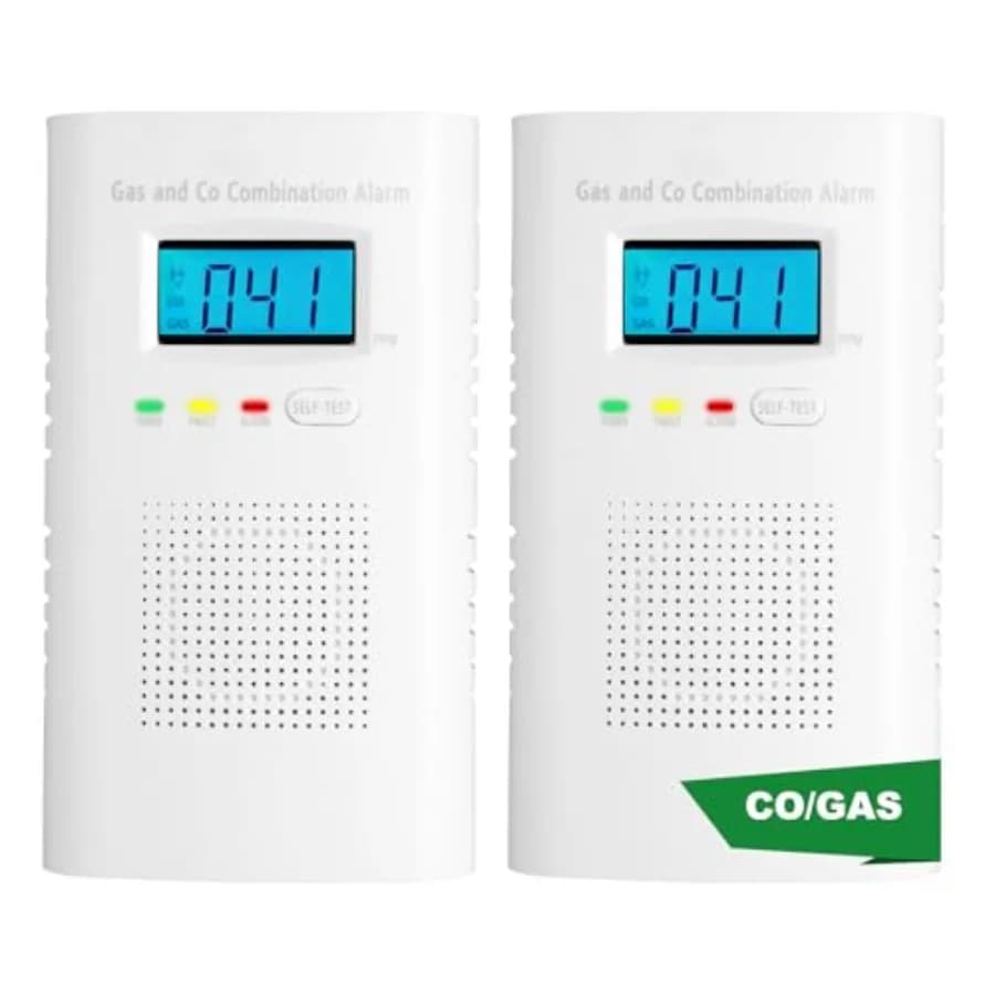 Rilevatore combinato di gas e monossido di carbonio Allarme CO plug-in e rilevatore di gas combustibili naturale Display digitale Batteria posteriore