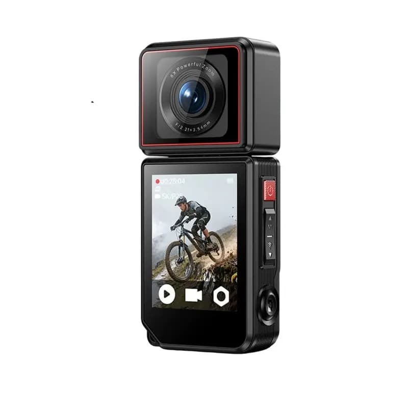 B03B-Vlog Telecamera Sportiva 5K Panoramica con Touchscreen da 2 Pollici, Videocamera d'Azione per Esterni, Registratore Video, Webcam Wi-Fi