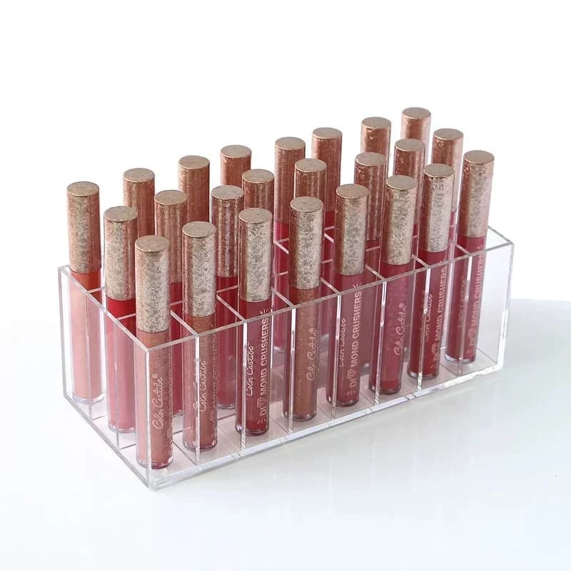 2 pezzi 24 griglia porta rossetto scatola di immagazzinaggio cosmetici acrilico trucco smalto per unghie organizzatore pennello per trucco eyeliner penna espositore