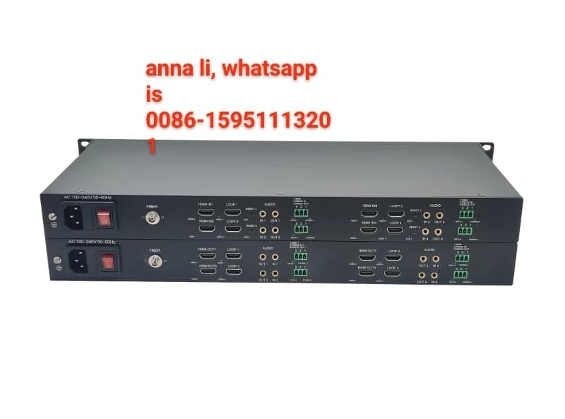 4 channels 10KM Lc 4k60HZ HDMI video input with audio loopout RS232 transmitter Receiver fiber optic converter Transmitter extender