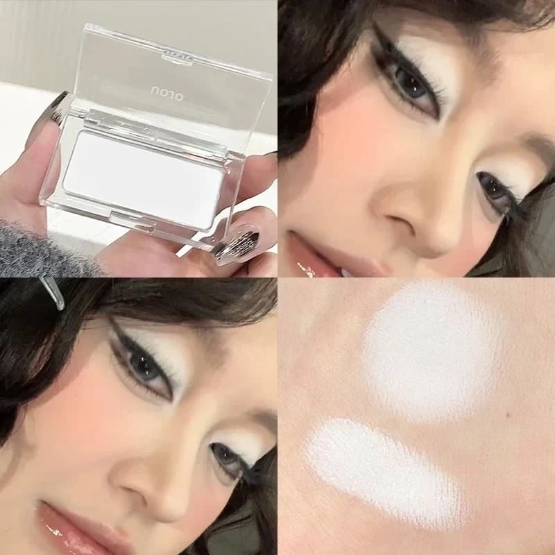 Long-Lasting Matte White Highlighter Brighten Palette Monochrome Eyeshadow Contour Highlight Makeup Naturally Nose Shadow Powder