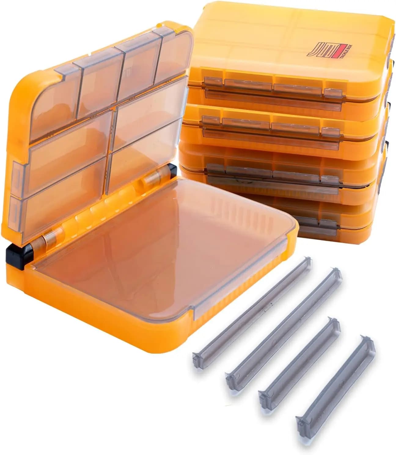 Set of 5 Mini Plastic Boxes for Fishing Equipment, Waterproof Organizer for baits, Ames and Artificial Fish