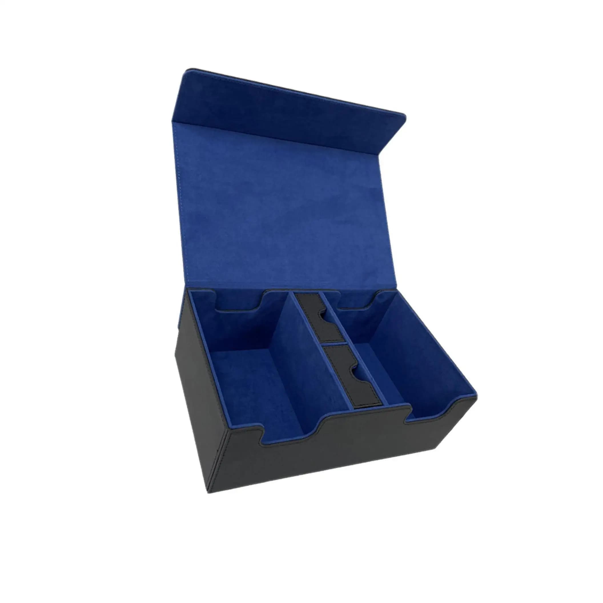 Scatola portaoggetti per mazzi di giochi di carte Doppi scomparti Usi multipli Multifunzionale Nero Rosso