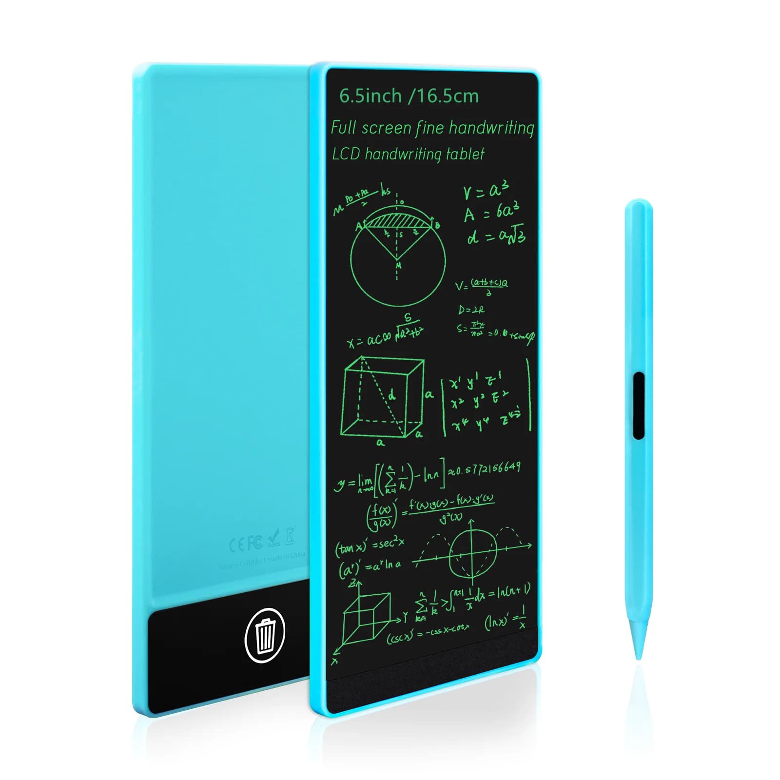 Tavoletta da scrittura elettronica a schermo intero da 6,5 pollici Scrittura a mano superfine Tavolo da disegno LCD Blocco note educativo per bambini
