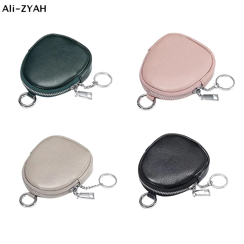 【A1】Portachiavi con portafoglio per donna e uomo, portamonete in pelle PU, piccola custodia con cerniera, portachiavi, borsa portaoggetti portatile con blocco RFID