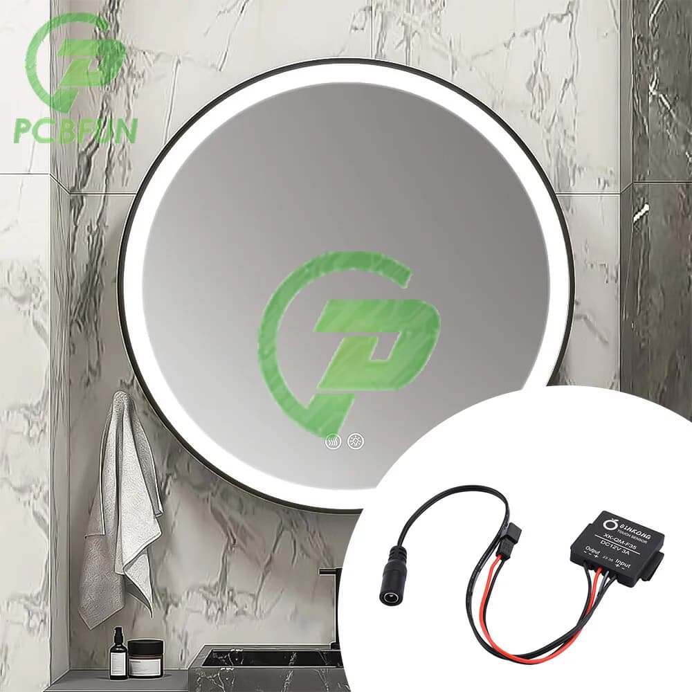 DC12V 3A 36W Interruttore sensore tattile a specchio per luci a LED Specchio faro Specchio da bagno Interruttore a pulsante singolo