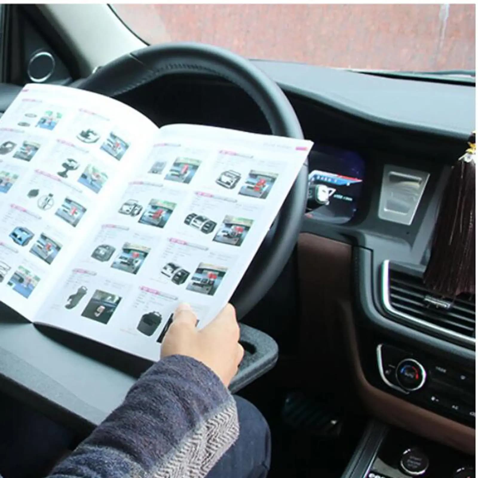 Tavolino Universale per Volante Auto, Ergonomico in Plastica per Mangiare, Supporto per Laptop, Cibo e Bevande, Accessorio per Veicoli