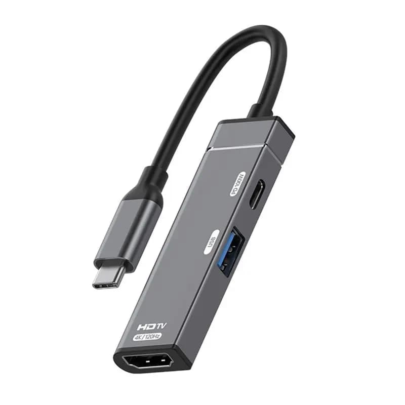Type-C To HDTV USB-A PD100W HUB Docking Station 4K@ 120Hz -Compatible Converter USB C Splitter For PC Type-C HUB-VVNB
