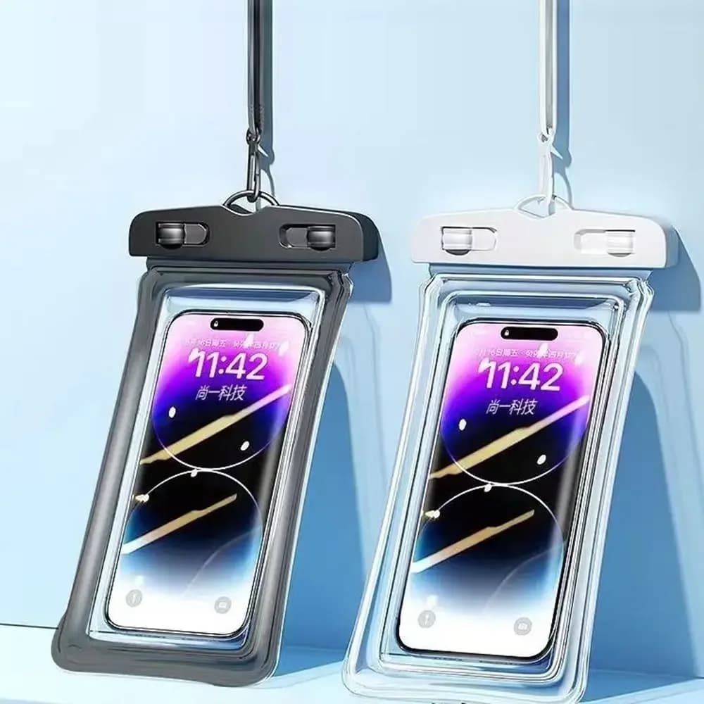 Custodia per telefono trasparente impermeabile (fino a 7") – Custodia per touch screen con cordino, borsa sommergibile IP68 per nuoto e immersioni