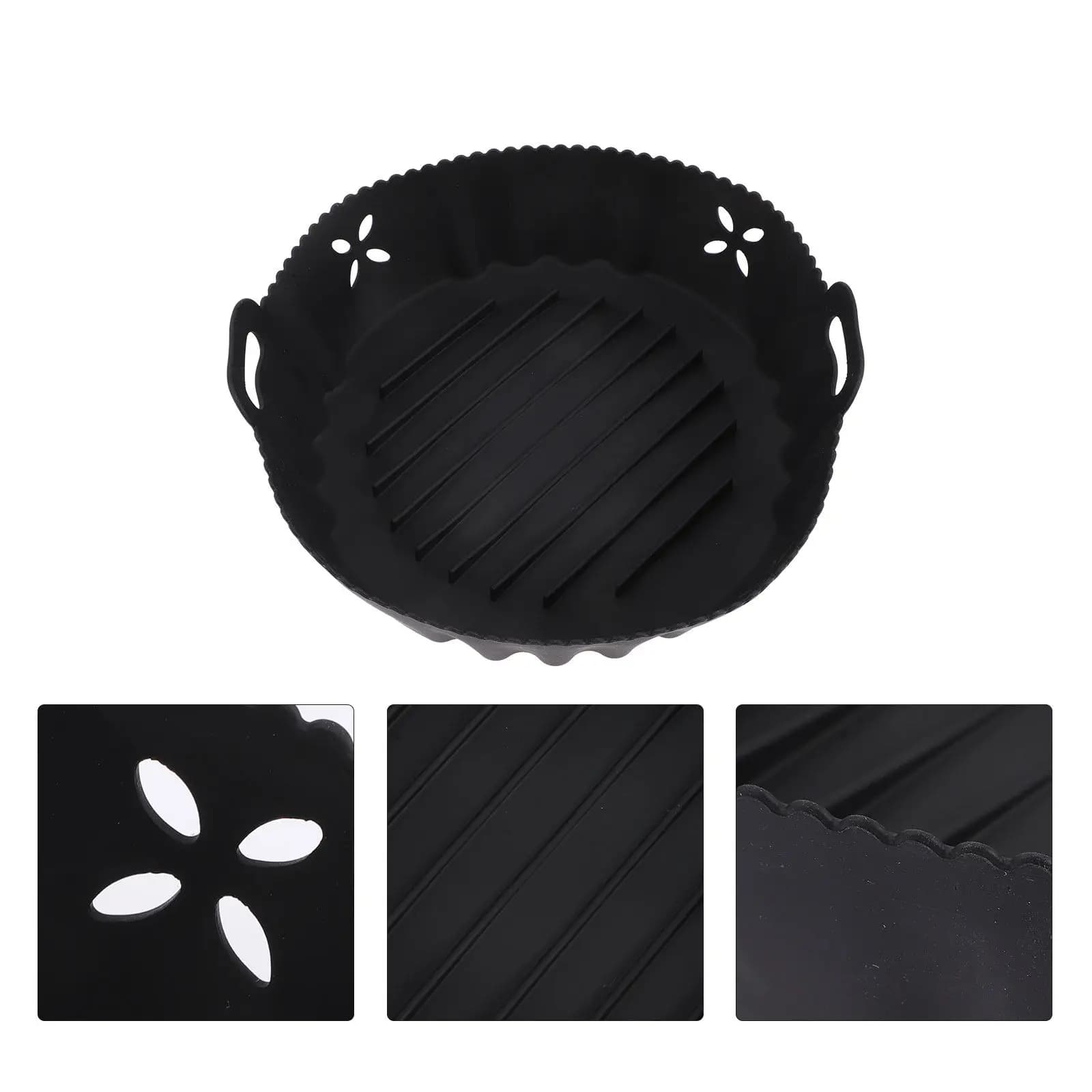 Tappetino in Silicone per Friggitrice ad Aria, Riutilizzabile, Lavabile, Antiaderente, Compatibile con Friggitrice ad Aria, Forno, Microonde, Piano Cottura, Distribuzione Uniforme del Calore