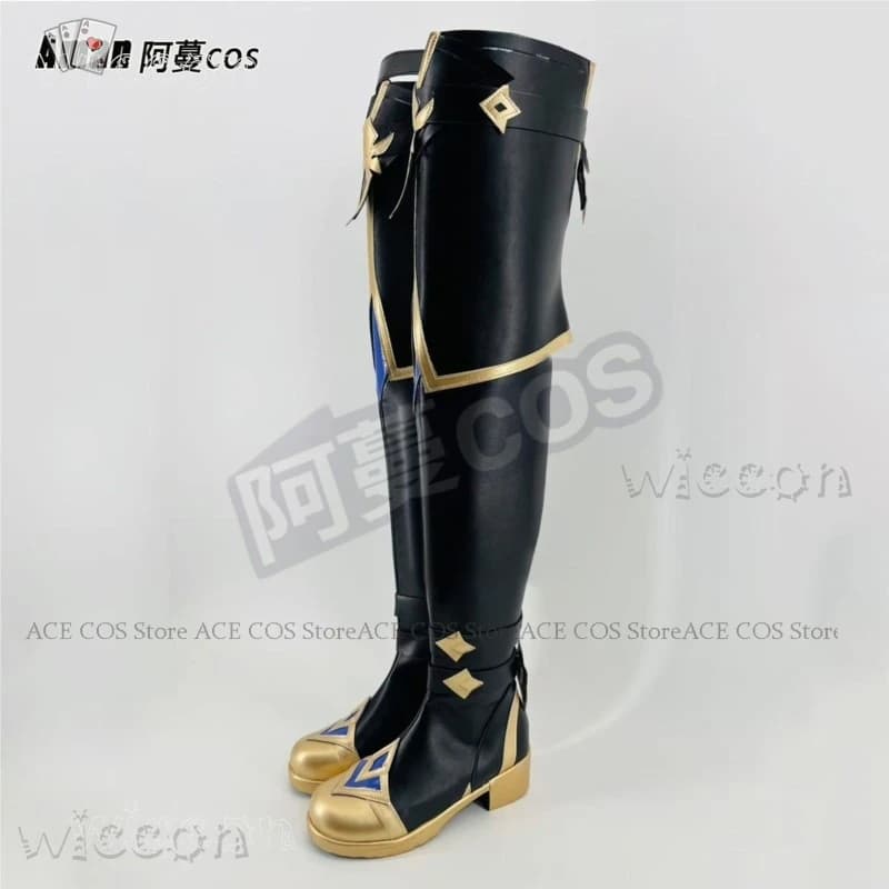Genshin Impact Lohen High Knee Boots - Unisex Plus Size Cosplay Shoes Halloween Game Props Customized Cosplay Full Costumes Sets