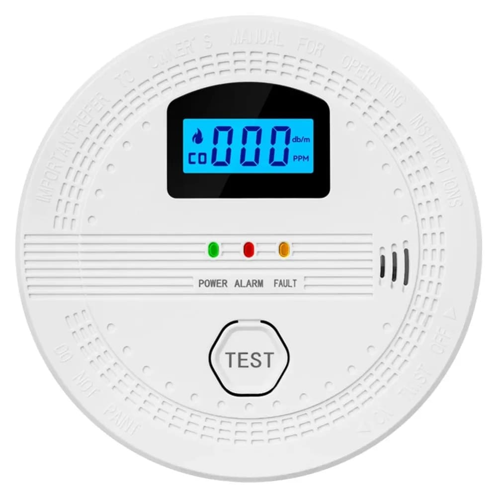 LCD Digital Display 2 in 1 CO Smoke Detector LED Indicator Audible Alarm CO Gas Monitor Alarm Smart Wireless Fire CO Alarm