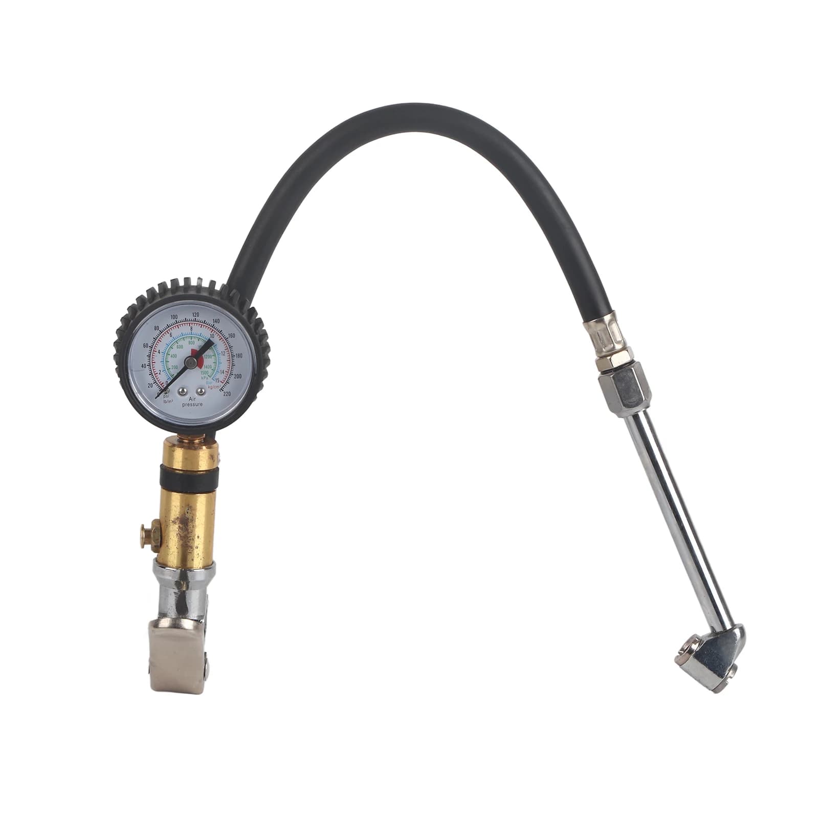 Pistola a pompa Pistola a pressione per pneumatici 1/4 "Bagliaio Moto Manometro per pneumatici Gonfiaggio aria Gonfiatore Pistola a pompa Pistola a pressione per pneumatici