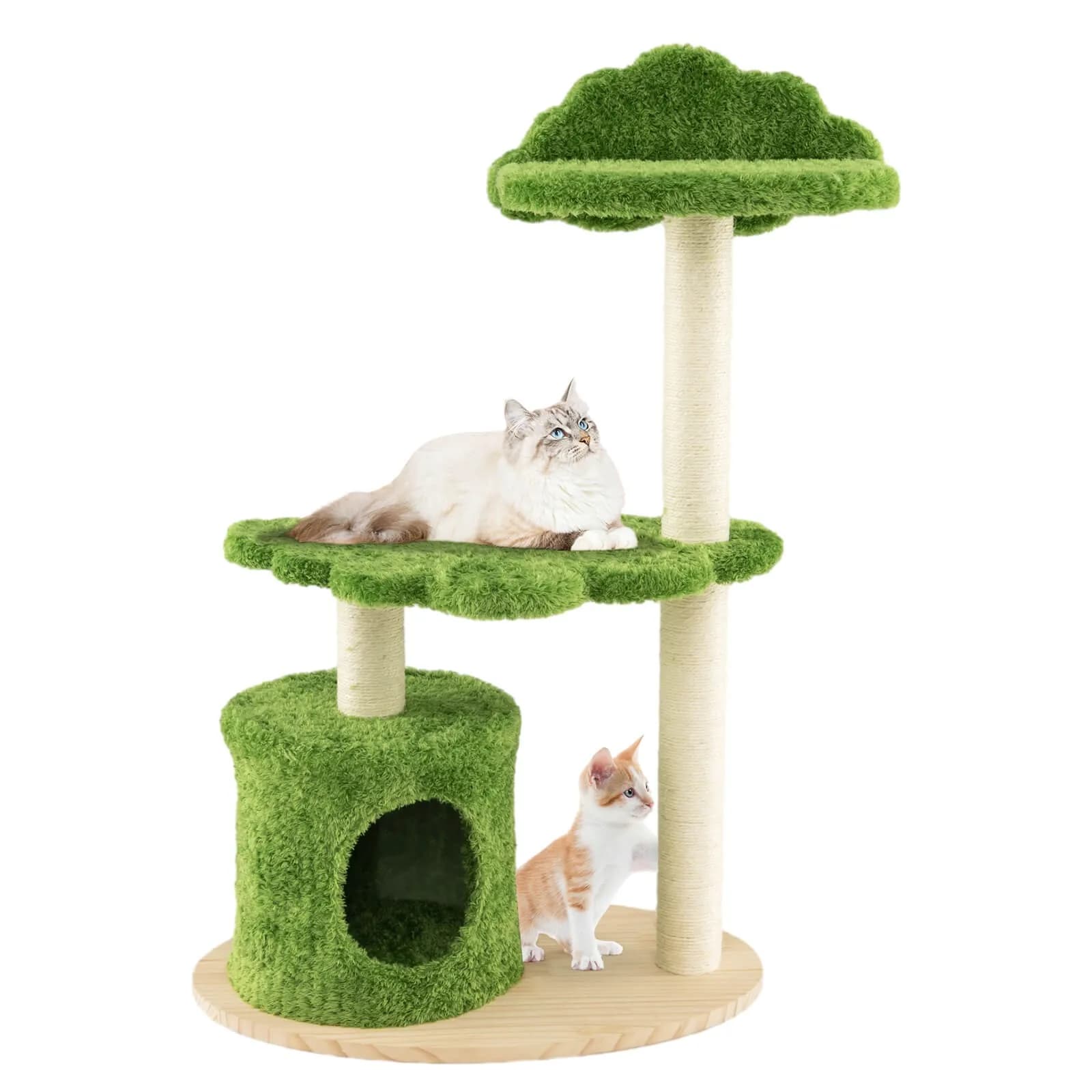 Albero per gatti da 38 pollici, grazioso arredamento per gatti con posti di raschiatura in sisal completamente rivestiti