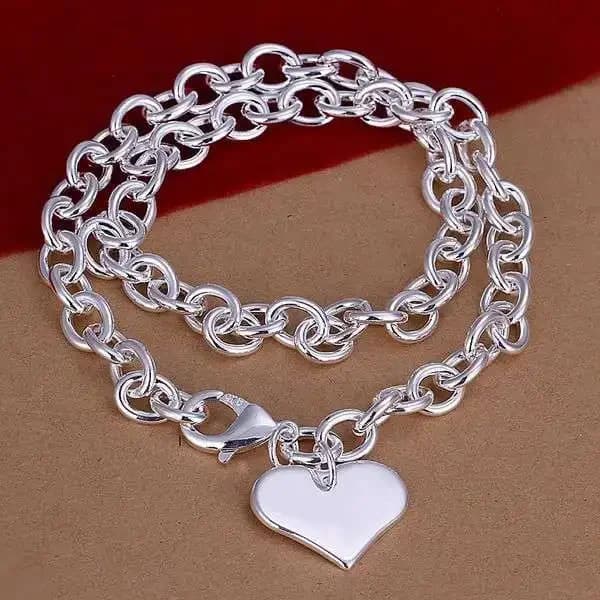 Collane con ciondolo libellula a forma di cuore con catena spessa classica in argento sterling 925 per accessori da sposa per feste di moda da donna