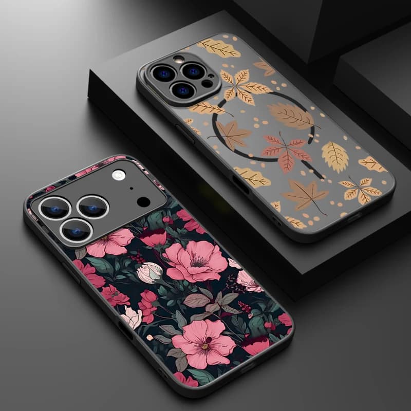 Ins Butterfly Flowers Case For iPhone 17 Pro Max Case iPhone 16 Pro Max 15 14 13 16E 17E Magnetic For Magsafe Hybrid Matte Cover