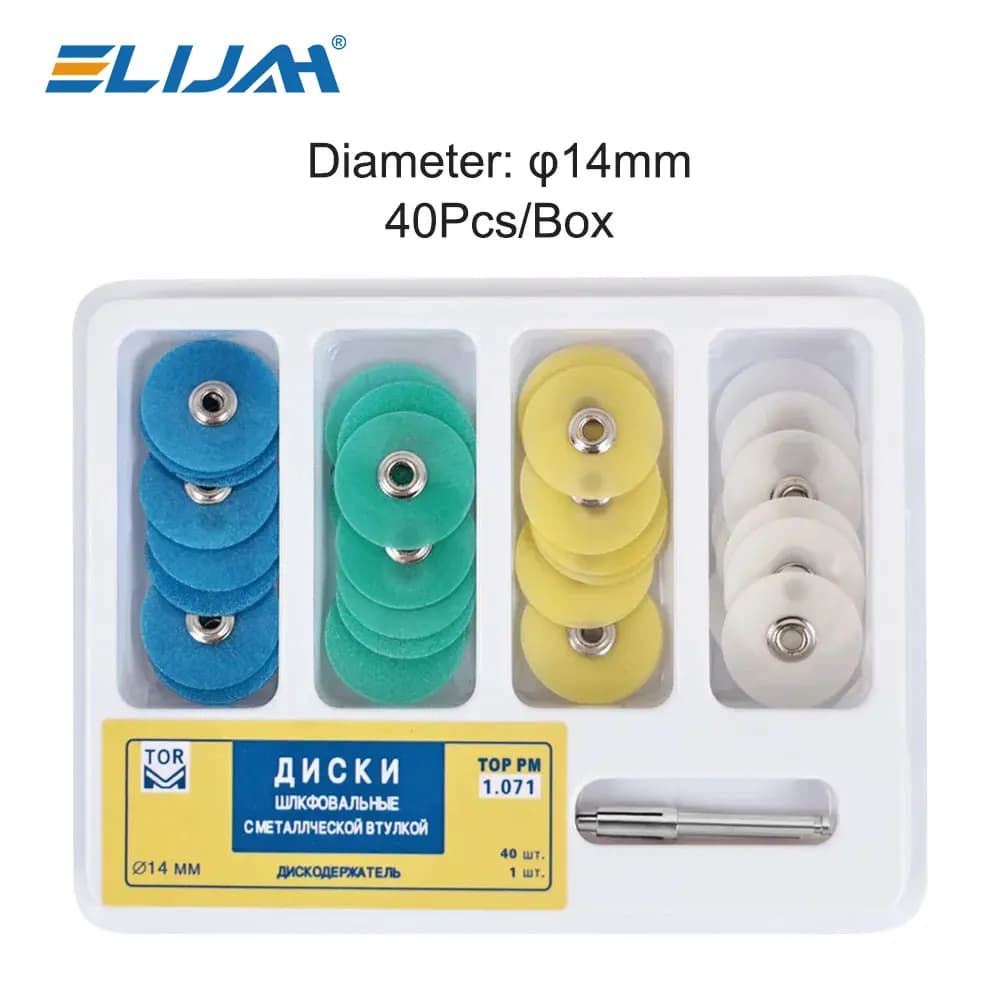 SYJH 40pcs/Box Dental Composite Polishing Disc Gross Reduction Mandrel Soflex Flexi Disc Stripes for Ceramics and Glass Ionomer