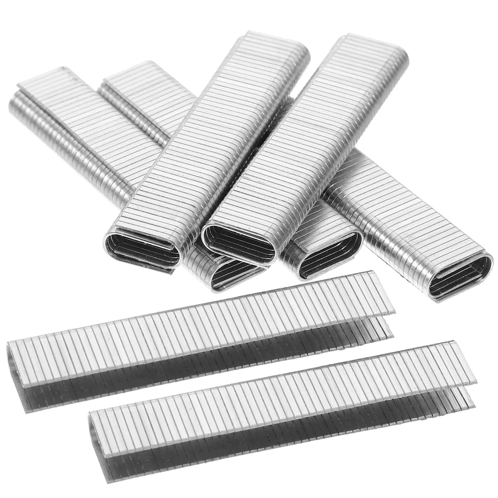 1000Pcs U-Shape Pneumatic Staples for Heavy Duty Woodworking Carbon Steel Narrow Crown Staples Compatible with Staplers Flooring