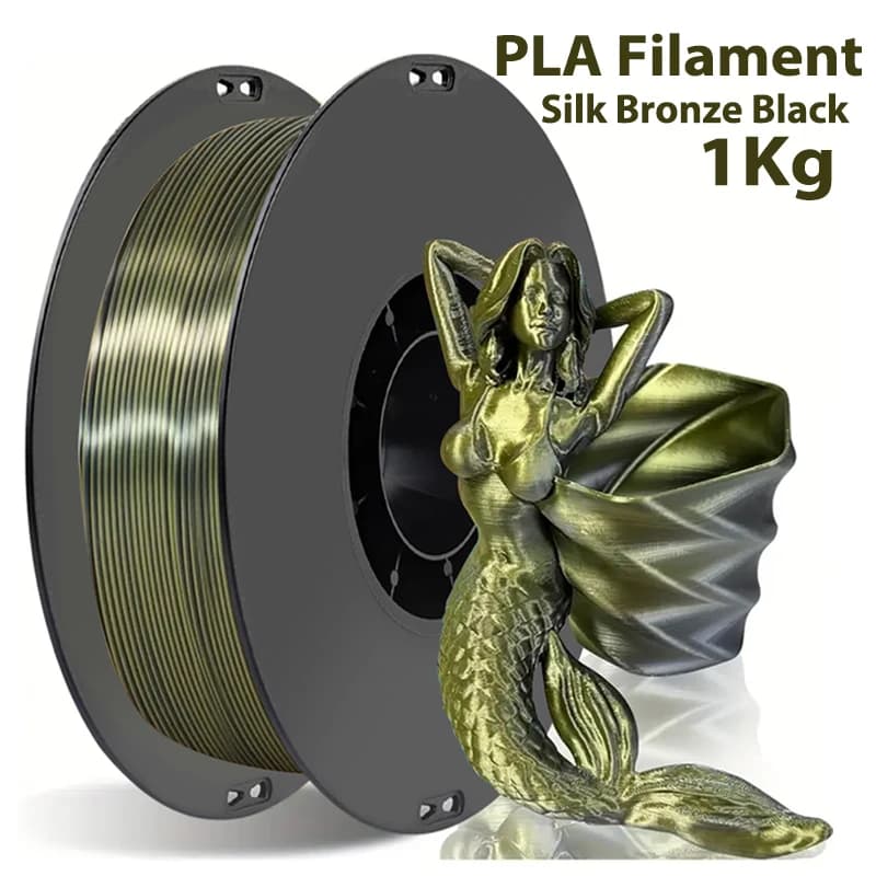 1kg Double Color 3D Printing Silk Filament PLA Bronze Black 1,75mm 3D Printing Material 2 Colors PLA Bronze Silk Black 250g 500g