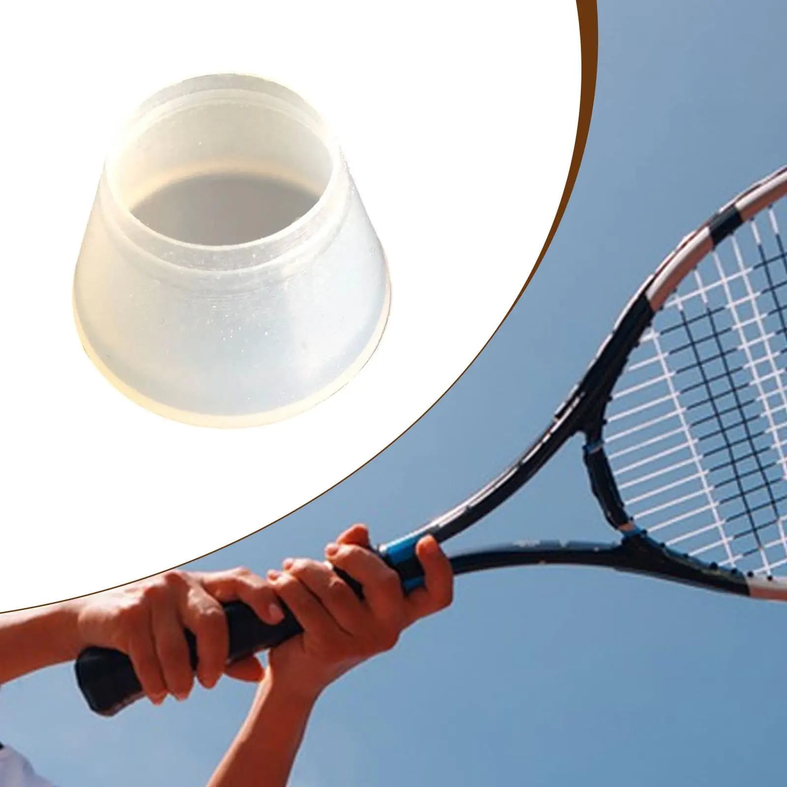 Robust silicone end caps for light and compact tennis songs for tennis racket